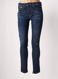 Jeans coupe slim effet usé délavé taille normale bleu COUTURIST femme
