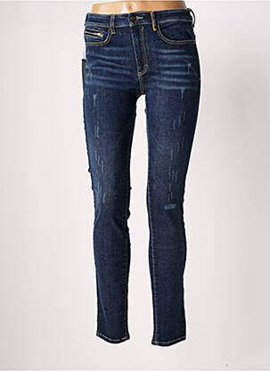 Jeans coupe slim effet usé délavé taille normale bleu COUTURIST femme