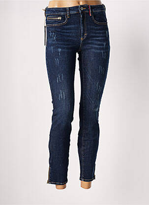 Jeans coupe slim effet usé délavé taille normale bleu COUTURIST femme