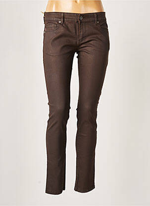 Pantalon slim taille basse taille basse marron COUTURIST femme