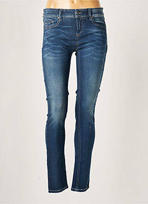Jeans coupe slim broderie rivets taille normale bleu COUTURIST femme