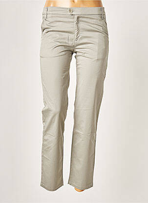 Pantalon chino fermeture zippée sous rabat boutonné taille normale gris COUTURIST femme