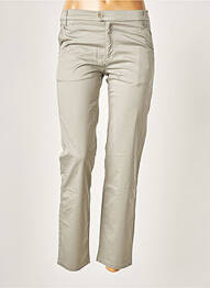 Pantalon chino fermeture zippée sous rabat boutonné taille normale gris COUTURIST femme
