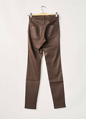 Pantalon large fermeture zippée sous rabat boutonné taille normale marron COUTURIST femme