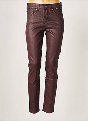 Pantalon slim tissage enduit taille normale violet COUTURIST femme