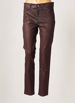 Pantalon slim tissage enduit taille normale violet COUTURIST femme