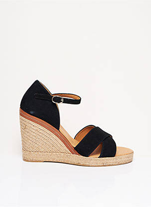 Espadrilles nubuck talon haut de 10cm et plus noir SARENZA femme
