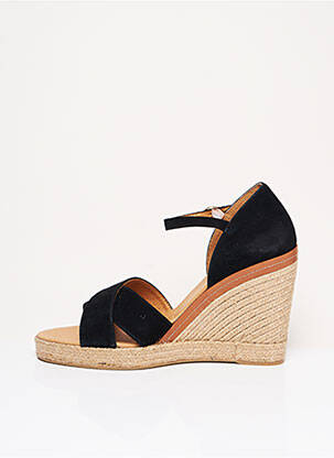 Espadrilles nubuck talon haut de 10cm et plus noir SARENZA femme