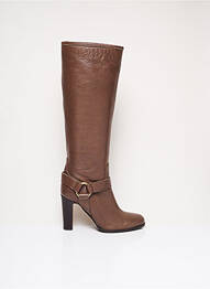 Bottes matière lisse talon de 7 à 9cm marron THE SELLER femme