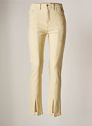 Jeans coupe droite taille haute taille haute jaune NEKANE femme