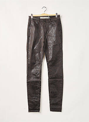 Pantalon slim stretch taille normale marron GEISHA femme