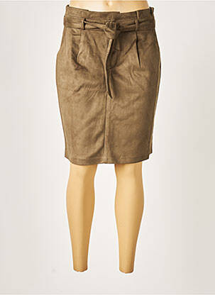 Jupe mi-longue doublure textile vert GEISHA femme
