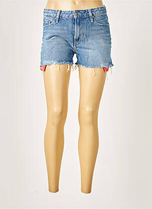 Short fermeture zippée sous rabat boutonné taille normale bleu SCHOOL RAG femme