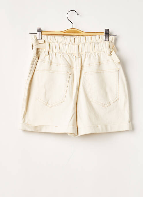Short finition revers taille haute beige GEISHA femme