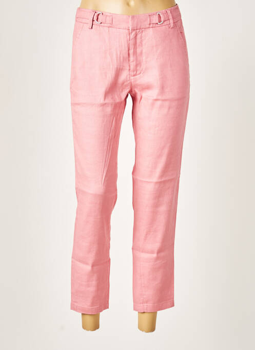 Pantalon 7/8 fermeture zippée sous rabat avec crochet taille normale rose SALSA femme