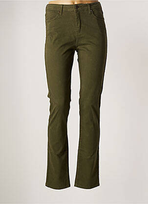 Pantalon droit stretch taille normale vert KANOPE femme