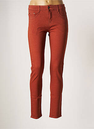 Pantalon slim tissage popeline taille normale orange KALISSON femme