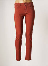 Pantalon slim tissage popeline taille normale orange KALISSON femme