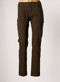 Pantalon slim tissage popeline taille normale vert KALISSON femme