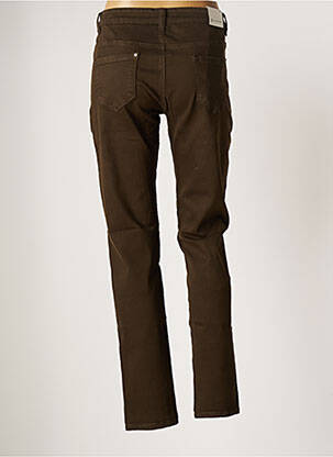 Pantalon slim tissage popeline taille normale vert KALISSON femme