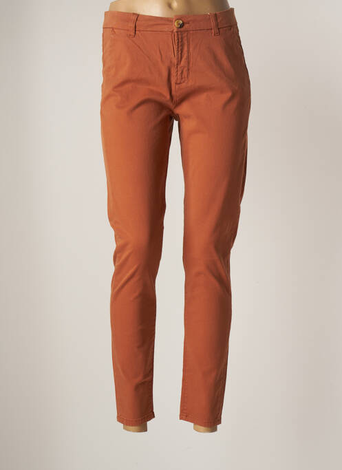 Pantalon chino orange ICHI pour femme