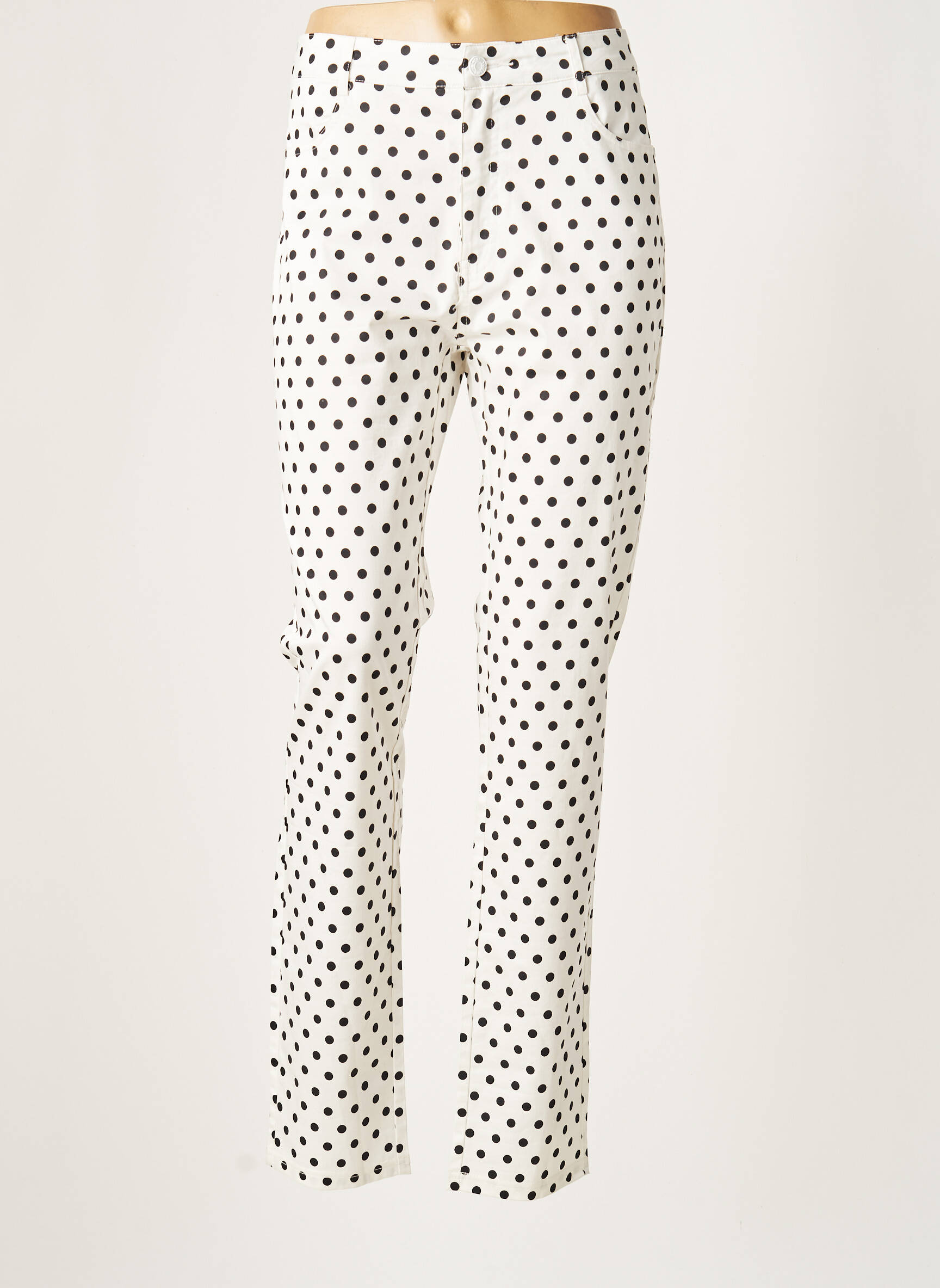 Pantalon slim tissage popeline taille normale blanc YOULINE femme