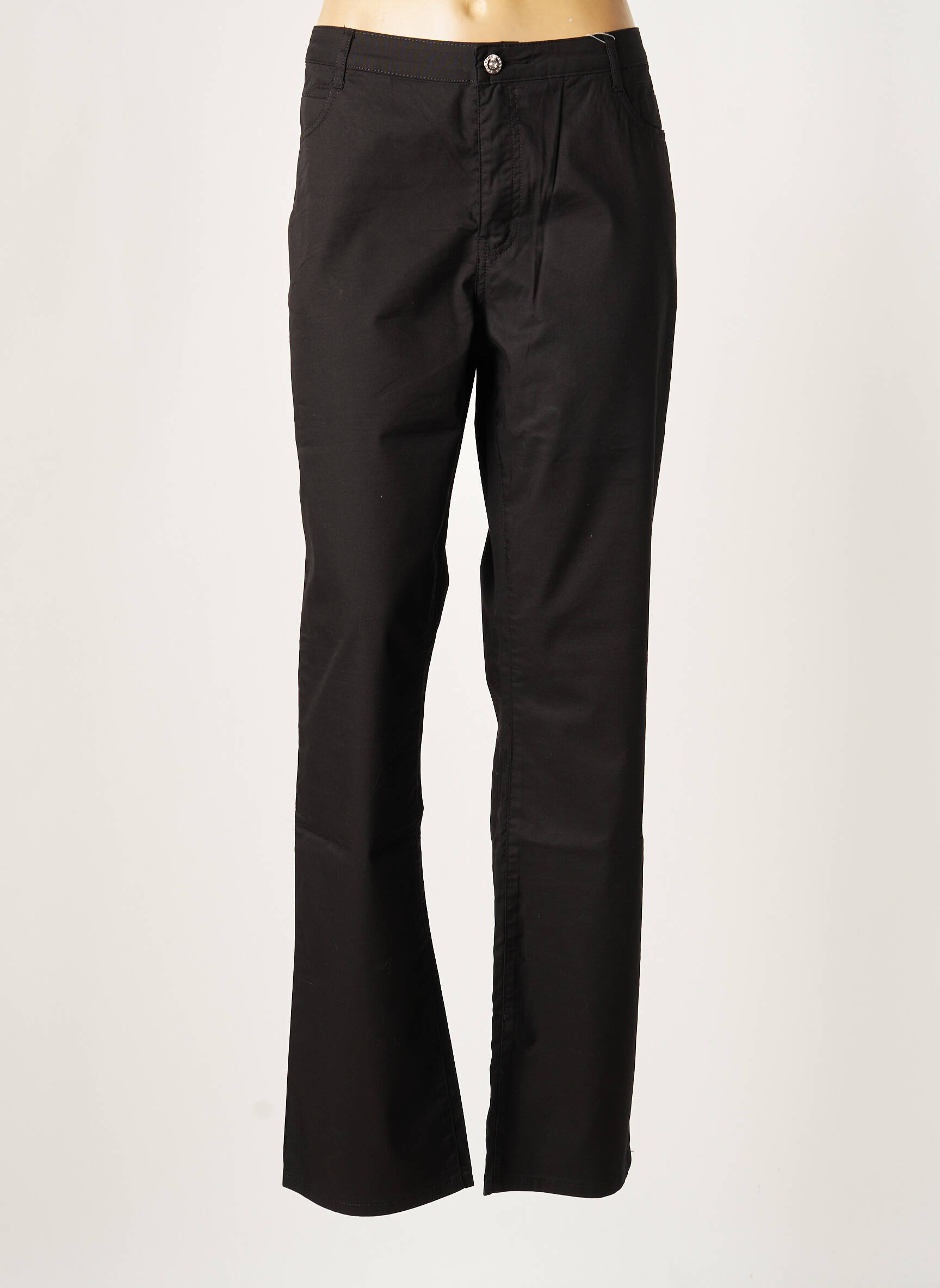Pantalon slim tissage popeline taille normale noir YOULINE femme