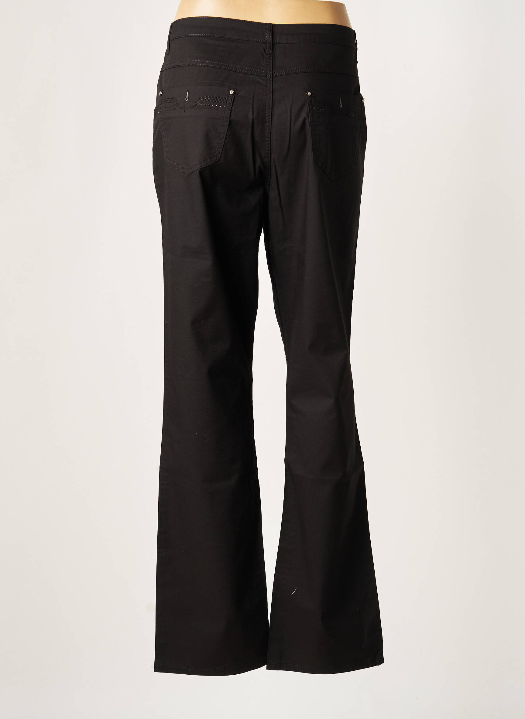 Pantalon slim tissage popeline taille normale noir YOULINE femme