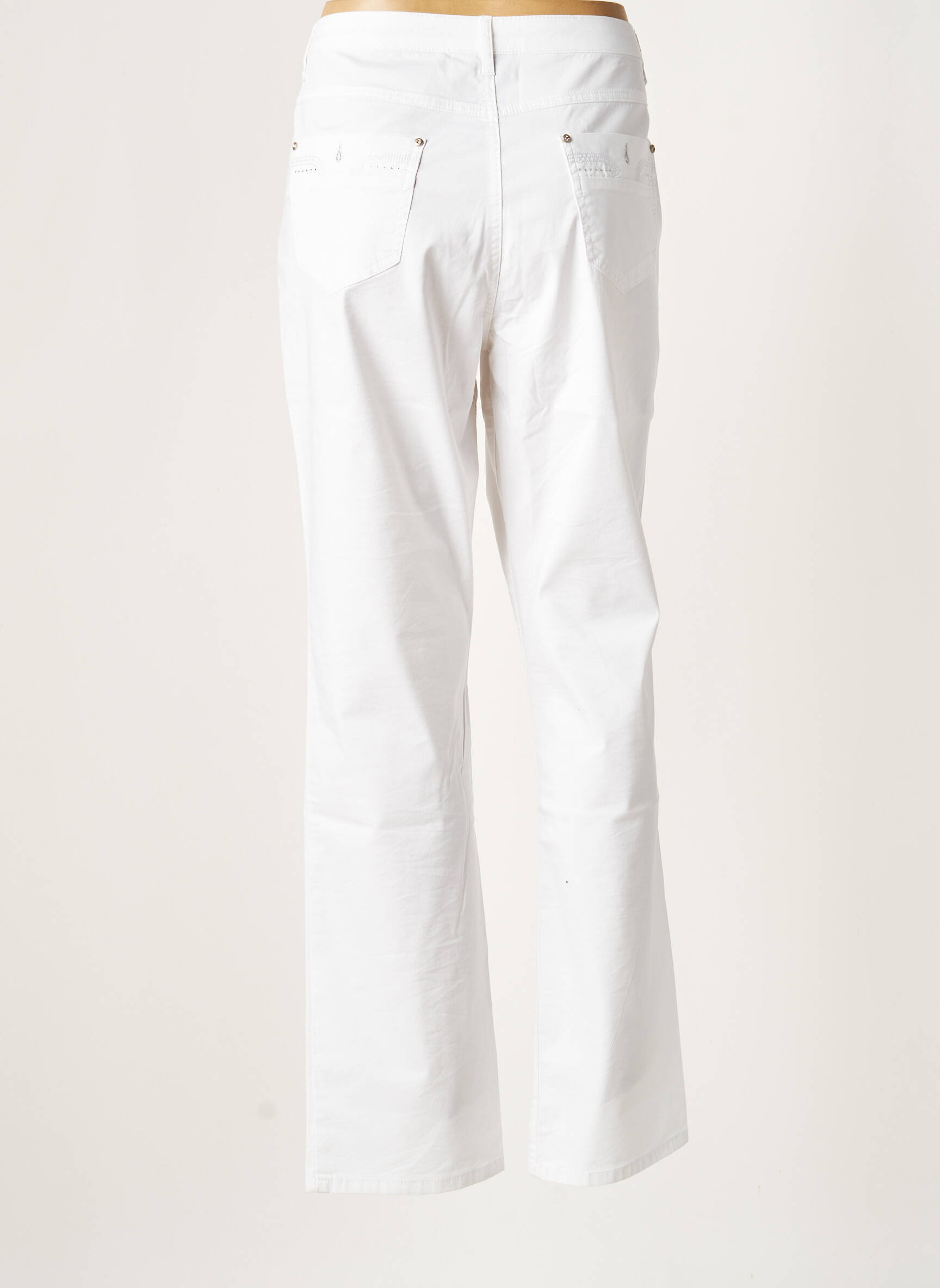 Pantalon droit stretch taille normale blanc YOULINE femme