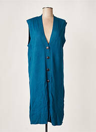 Gilet sans manche maille fine bleu WNT COLLECTION femme