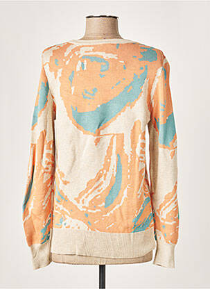 Pull coupe droite manches longues orange WNT COLLECTION femme
