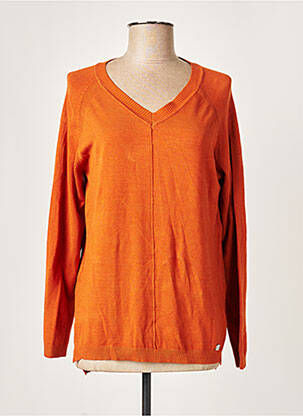 Pull finition bords-côtes manches longues orange WNT COLLECTION femme