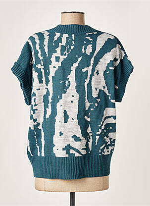 Pull col v manches courtes bleu WNT COLLECTION femme