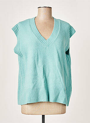 Pull col v manches courtes bleu WNT COLLECTION femme