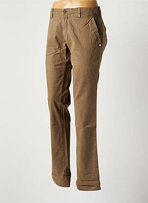 Pantalon chino fermeture zippée sous rabat boutonné taille normale beige MASON'S femme