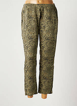 Pantalon 7/8 taille élastique taille normale vert MAYJUNE femme