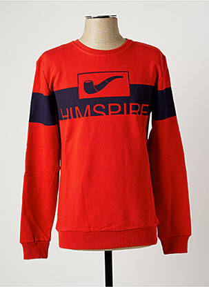 Sweat-shirt finition bords-côtes manches longues rouge HIMSPIRE homme