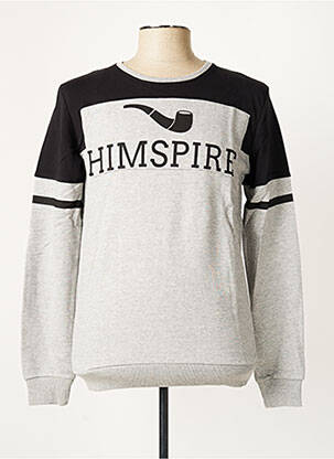 Sweat-shirt finition bords-côtes manches longues gris HIMSPIRE homme