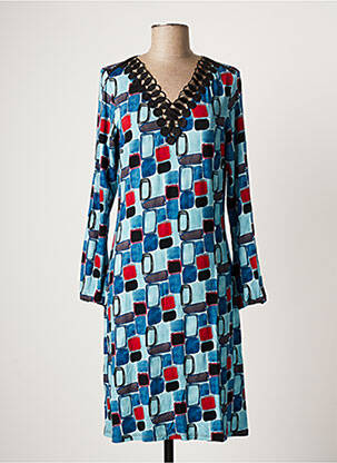 Robe mi-longue manches longues manches longues bleu LO! LES FILLES femme