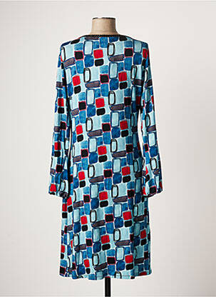 Robe mi-longue manches longues manches longues bleu LO! LES FILLES femme