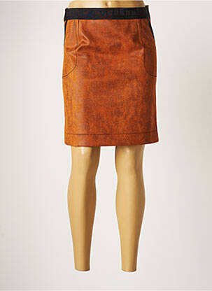 Jupe mi-longue taille haute orange LO! LES FILLES femme