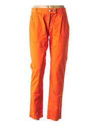 Pantalon droit fermeture zippée sous rabat boutonné taille basse orange MADO ET LES AUTRES femme