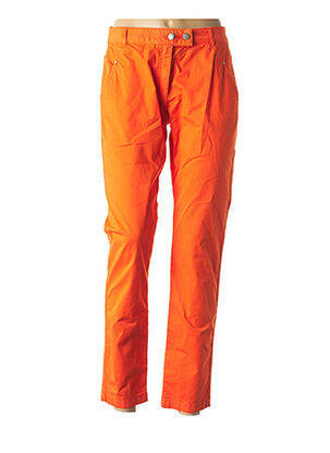Pantalon droit fermeture zippée sous rabat boutonné taille basse orange MADO ET LES AUTRES femme