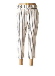 Pantalon 7/8 taille élastique blanc MINSK femme