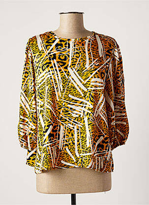 Blouse col rond manches 3/4 jaune MINSK femme