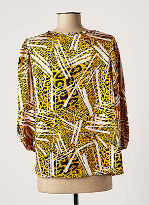 Blouse col rond manches 3/4 jaune MINSK femme