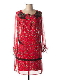 Robe courte coupe fluide manches longues rouge MADO ET LES AUTRES femme