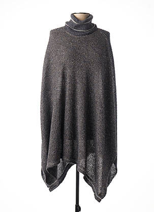Poncho tissage lainage gris MADO ET LES AUTRES femme