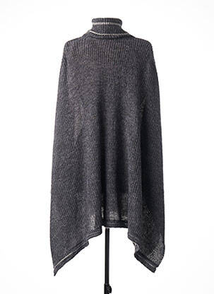 Poncho tissage lainage gris MADO ET LES AUTRES femme