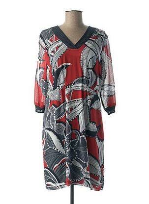 Robe mi-longue manches 3/4 manches 3/4 rouge MADO ET LES AUTRES femme